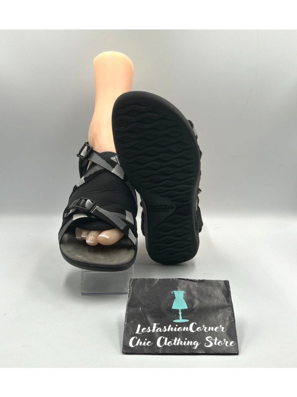 Merrell Women's Black Lattice Web District 3 Backstrap Sports Sandal Size 9 3478 - Picture 3 of 16